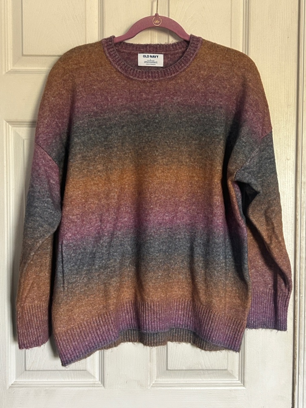 Old Navy crewneck cozy pullover ombré long sleeve sweater size large